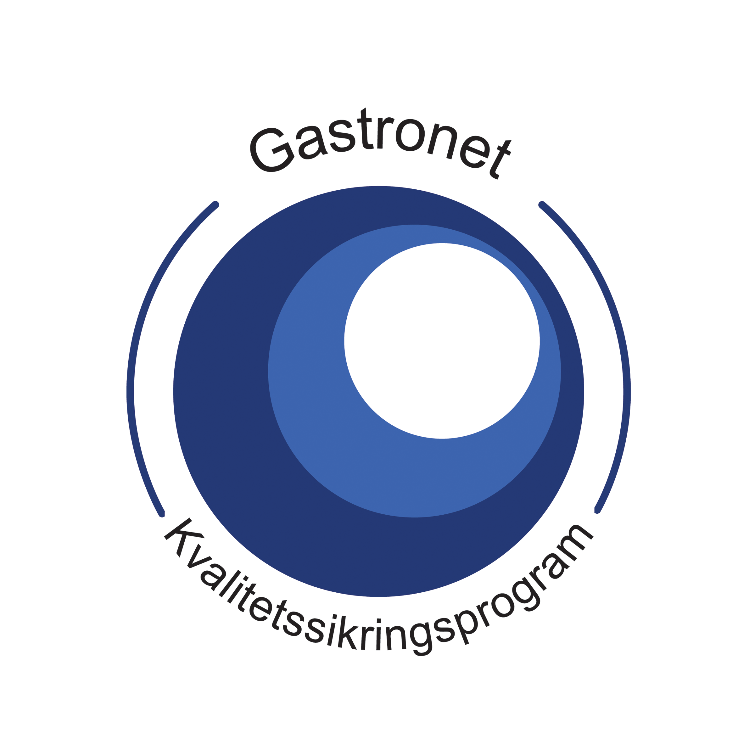 A blue circle with a white circle in the middle