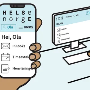 Illustrasjon - helsenorge på mobil og PC