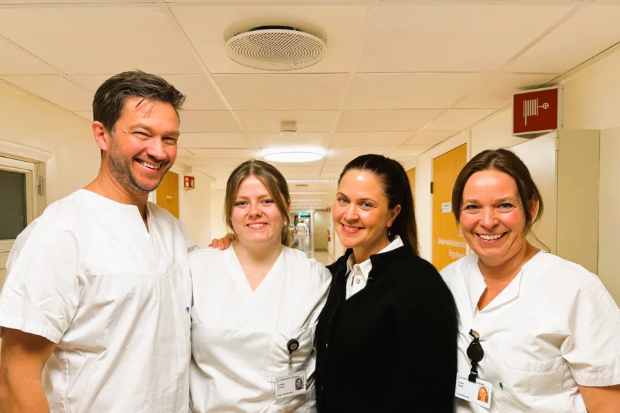 Hans Ivar Hanevik, Fredrikke Thoresen, Randi Åsarmoen Lunde og Anette Bergh er en del av forskningsgruppen på Fertilitetsavdelingen Sør i Porsgrunn.