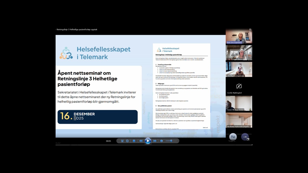 Skjermbilde av arrangement i Teams