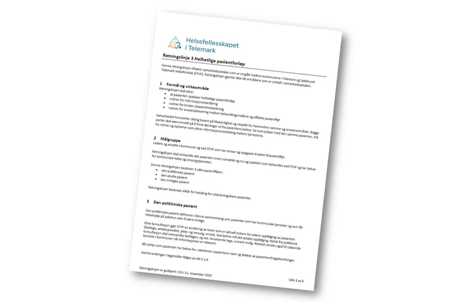 Illustrasjon: forsiden av retningslinjen