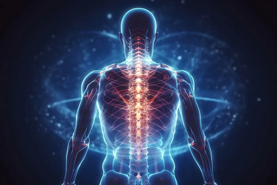 Illustrasjon av skjelett og muskler