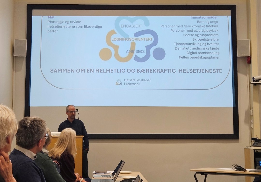 Ole Martin Stamland presenterer under møtet