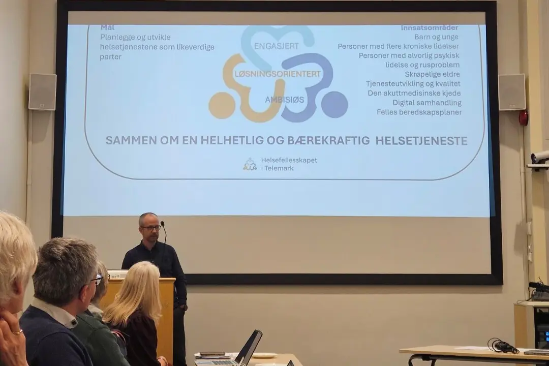 Ole Martin Stamland presenterer under møtet