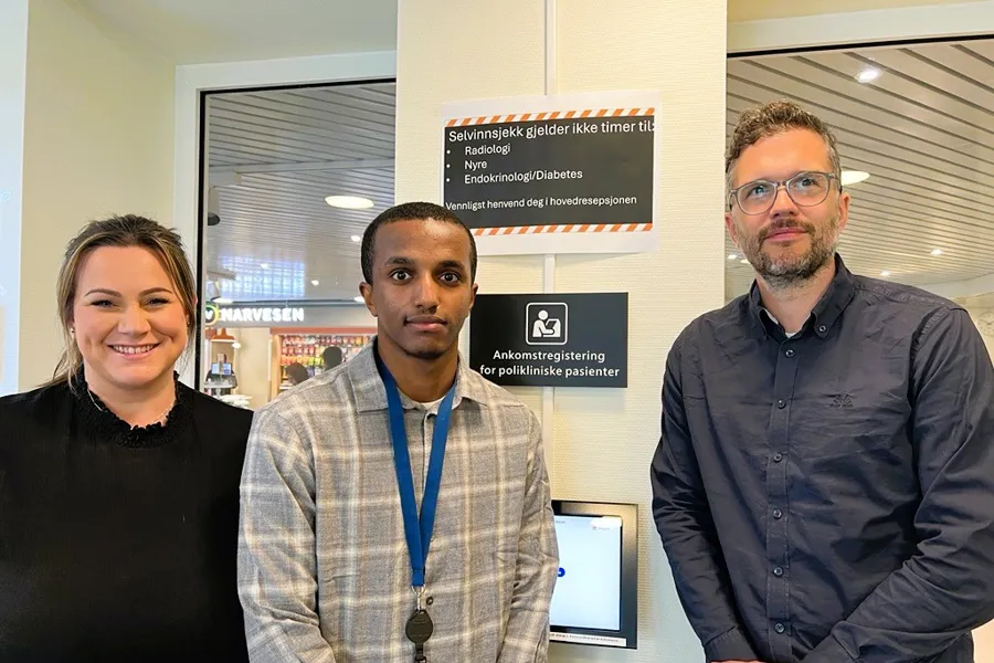 Eirin Malmgren, Robel Tesfalidet Isiet og Eirik Skaland.