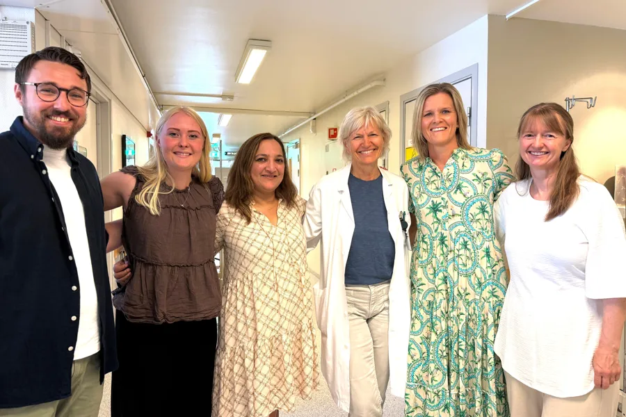 Ansatte ved Sykehuset Telemark som kommer til å jobbe i det nye strålesenteret. Markus Dahle Gibala (stråleterapeut), Sunniva Holmen (stråleterapeut), Sukhwinder Bains (seksjonsleder/stråleterapeut), Anne Augestad Larsen (avdelingsleder), Kjersti Skipar (onkolog) og Ingvild Bilberg (medisinsk fysiker)