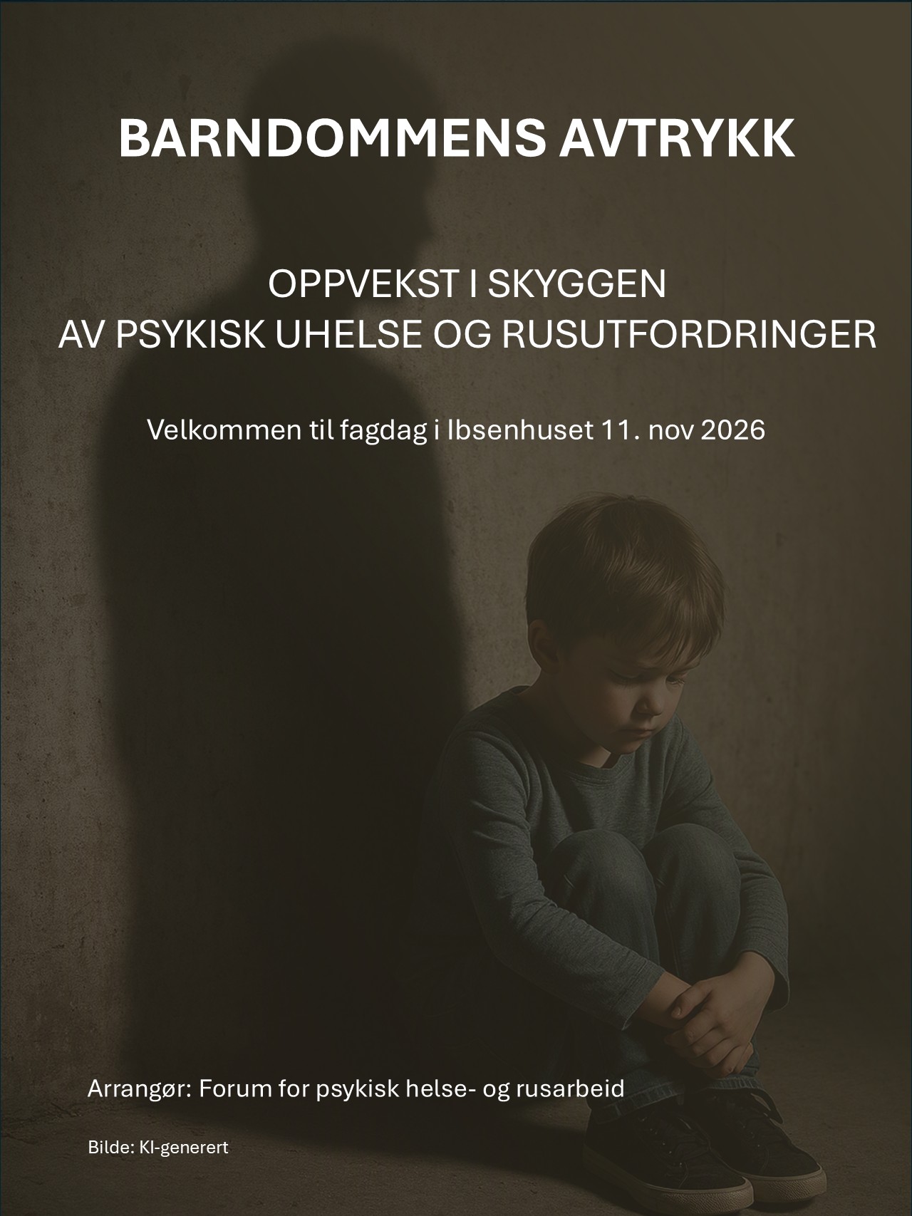 Et barn som sitter på gulvet