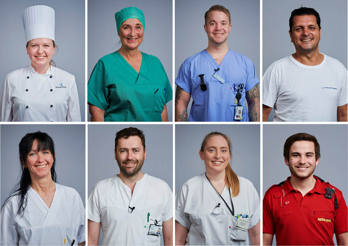 A group of people smiling