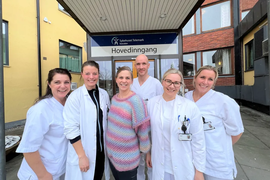 Bilde av ansatte på Sykehuset Telemark som er involvert i lipødem-studien
