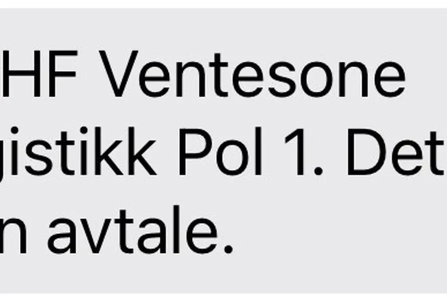 Skjermdump av digital innsjekking