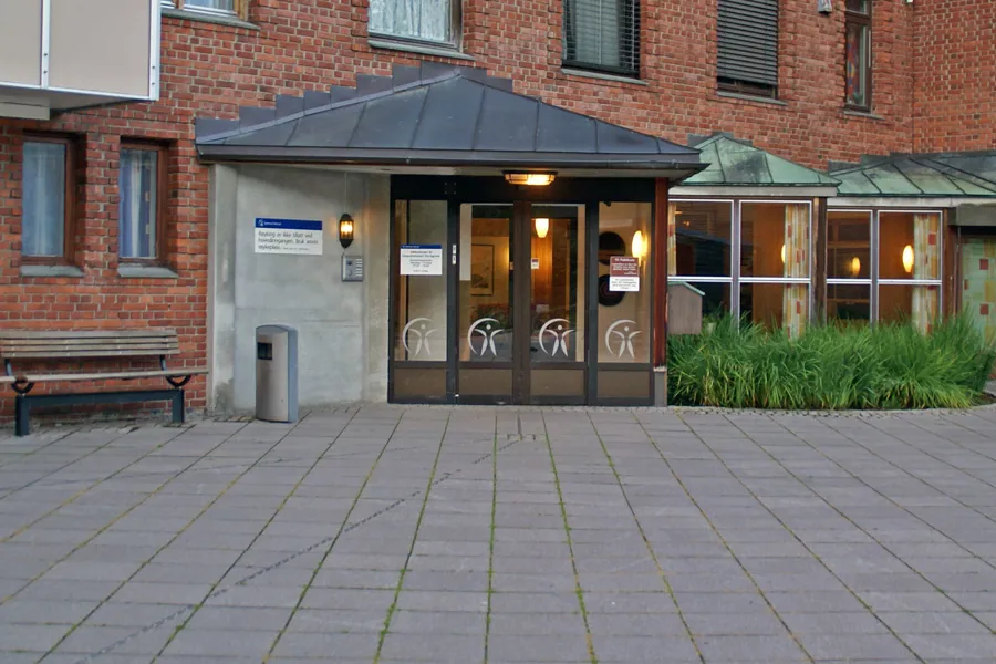 Hovedinngang til sykehusets lokaler i Porsgrunn